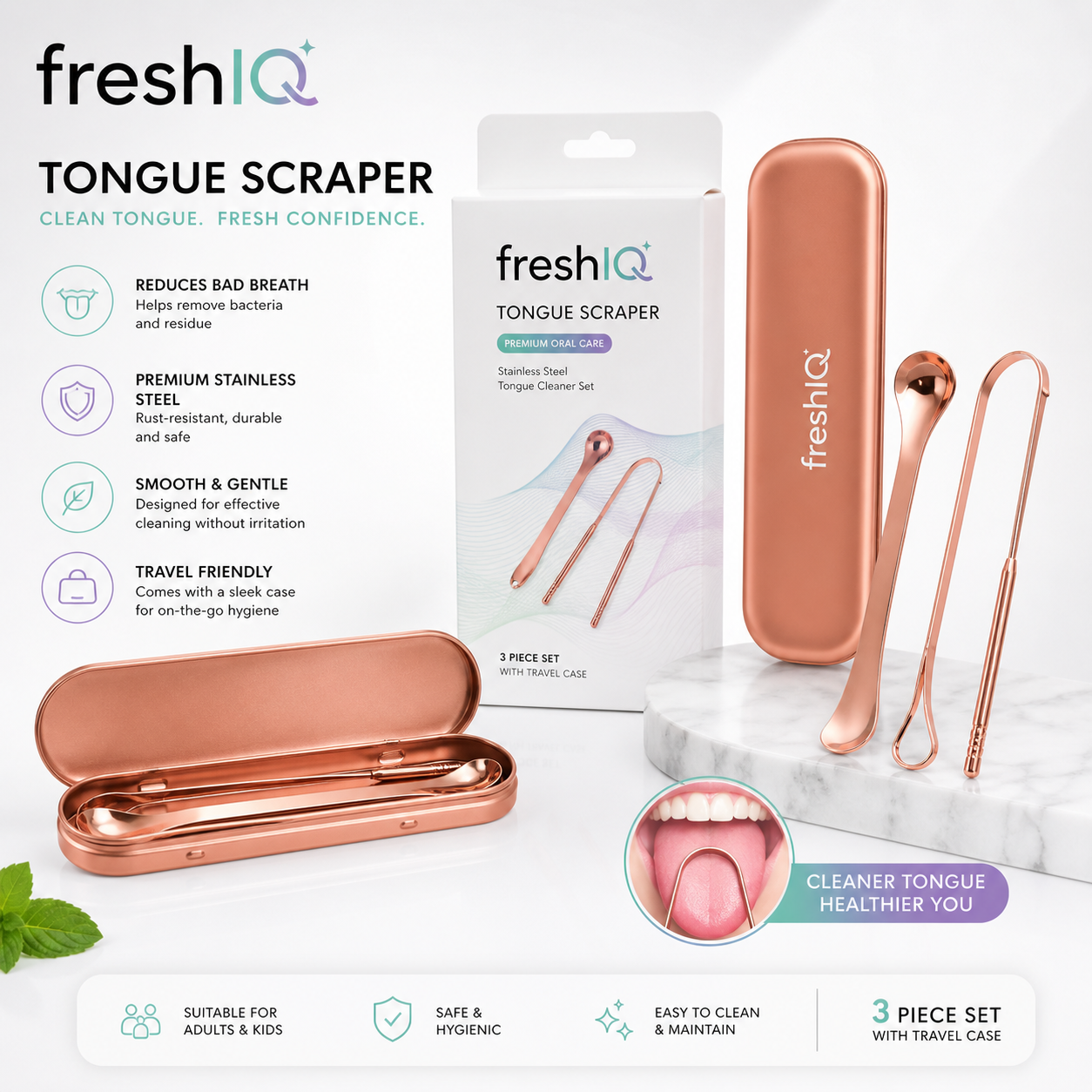 Tongue Scraper Pro — 3-piece Set